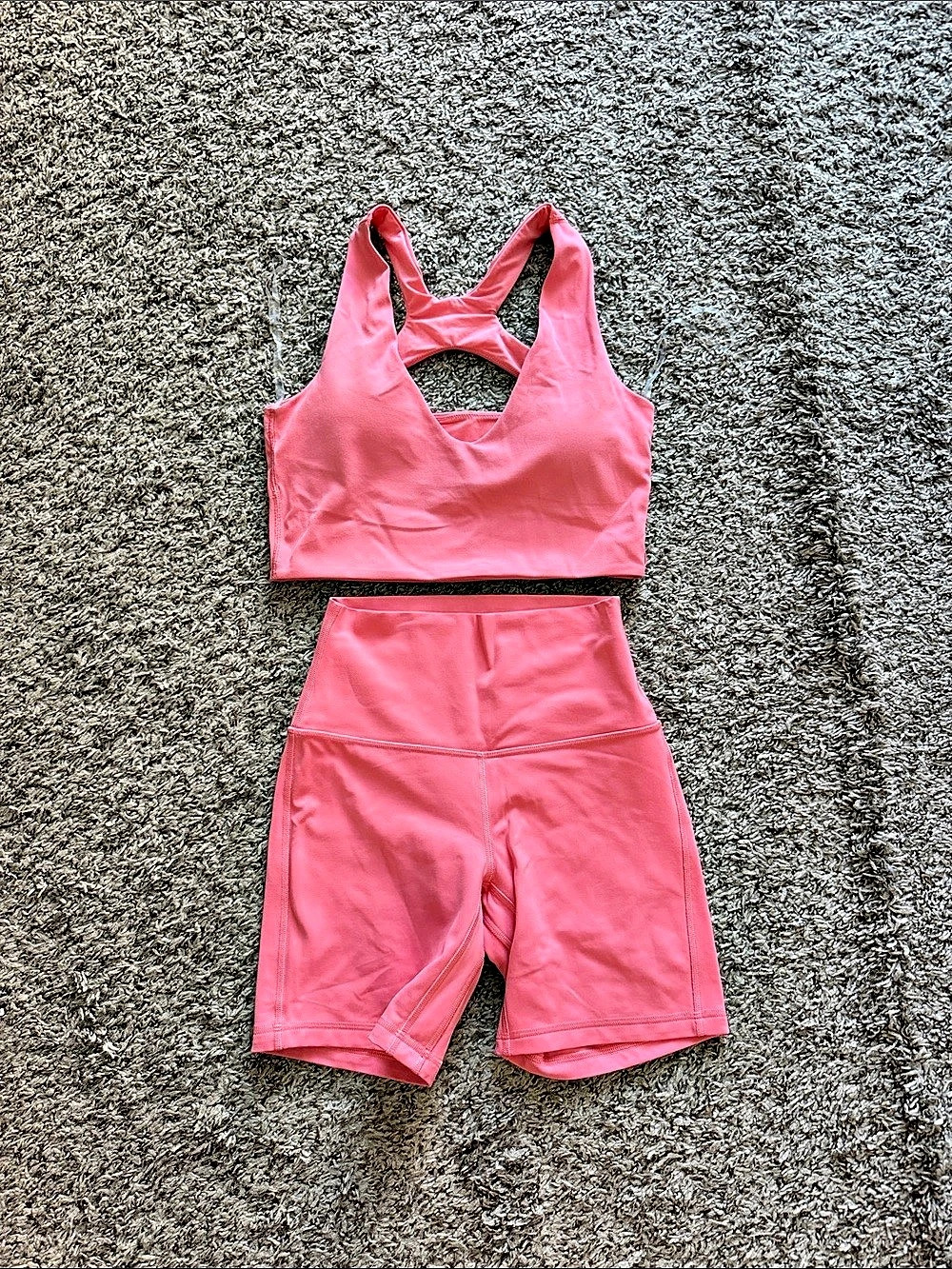 lululemon Sakura Pink Align Short 6in inseam and Bend This Reversible Bra size 4